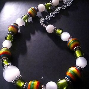 Colorful FashionAcrylic and Yarn beaded Necklace